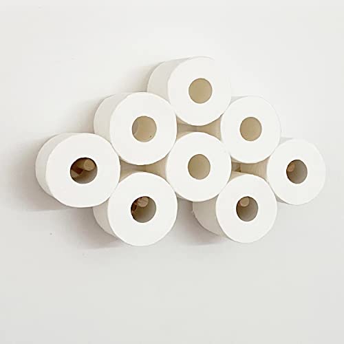 Cloud Paper Holder, Space-Saving Cute Decor 4-13 Rolls Toilet Paper Hold Wood Artistic Decoration for Toilet Kitchen Bathroom bar Restaurant Indoor Decor (Larger Rolls)