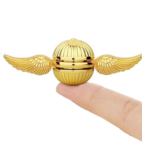 Umnodobn Gold Fidget Spinner Magic Orb Anxiety Toys Stress Relief Reducer Spin Fidgets Hand Bearing Tri Spinner Finger Spinners Toy Focus Fidgeting Restless Novelty Gift for Adults Kids