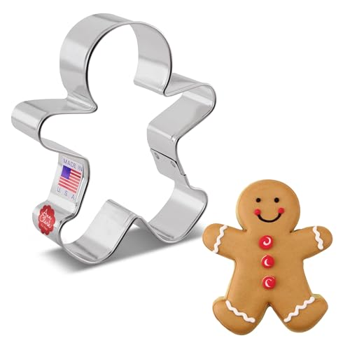 Happy Gingerbread Man Cookie Cutter, 4' by Ann Clark Cookie Cutters