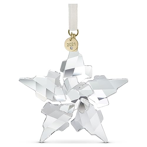 Swarovski Annual Edition 2021 Ornament, Clear Swarovski Crystals with Champagne Gold Tone Finish Metal, Part of the Swarovski Annual Edition Collection