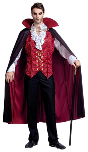 Spooktacular Creations Renaissance Medieval Scary Vampire Deluxe Halloween Costume For Men Role-Playing Sins Cosplay (Medium)