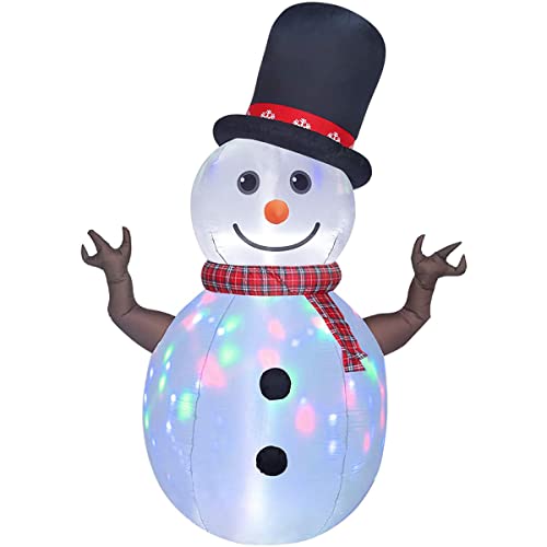ASTEROUTDOOR 8ft Christmas Inflatable Decorations Rotating Snowman w/Colored LED Built Outdoor Yard Lawn Lighted for Holiday Season, Quick Air Inflated, 8 Feet High