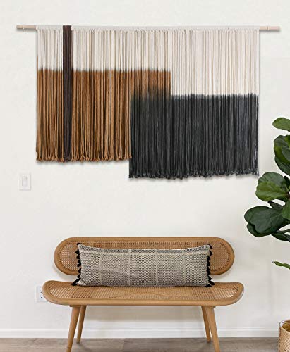 Macrame Wall Hanging Large Dip Dye Tapestry Fiber Wall Art Boho Bedroom Décor 59''W*35''L