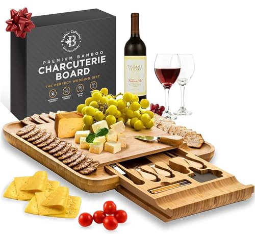  SMIRLY Charcuterie Boards Gift Set: Large Charcuterie Board  Set, Bamboo Cheese Board Set - Unique Christmas Gifts for Women - House  Warming Gifts New Home, Wedding Gifts for Couple, Bridal Shower