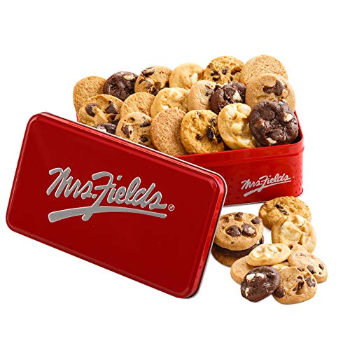 Mrs. Fields - 30 Nibblers Signature Cookie Tin, Assorted with 30 Nibblers Bite-Sized Cookies in our 5 Signature Cookie Flavors (30 Count)