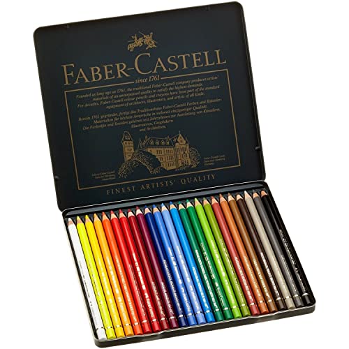 Faber-Castell 24 Piece Polychromous Colored Pencil Set in Metal Tin