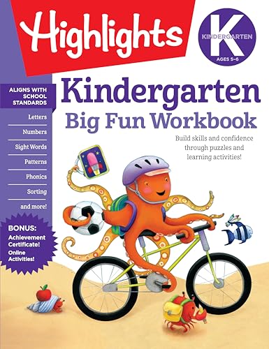 Kindergarten Big Fun Workbook: 256-Page School Workbook, Practice Language Arts, Math and More for Kindergartners (Highlights Big Fun Activity Workbooks)
