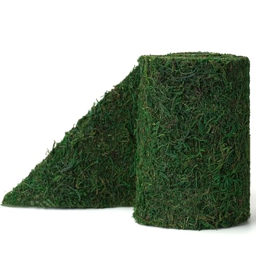 Byher Dried Moss Table Runner for Party Garden Decoration , Dark Green (14cm X 130cm ( 5.5' x 51' ))