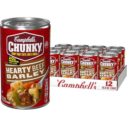 Campbell's Chunky Soup, Hearty Beef and Barley Soup, 18.8 Oz Can (Case of 12)