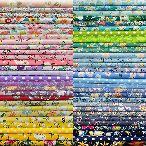 50 PCS 100% Cotton Fabric Bundles for Quilting Sewing DIY & Quilt Beginners, Quilting Supplies Fabric Squares (50 PCS 12' x 12')