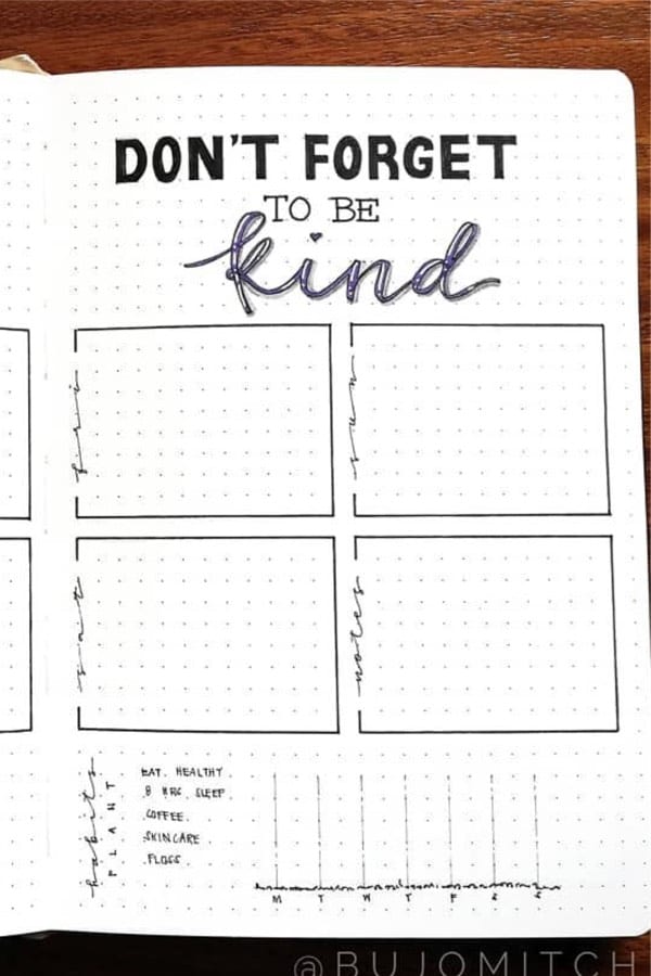 june weekly spread with quote