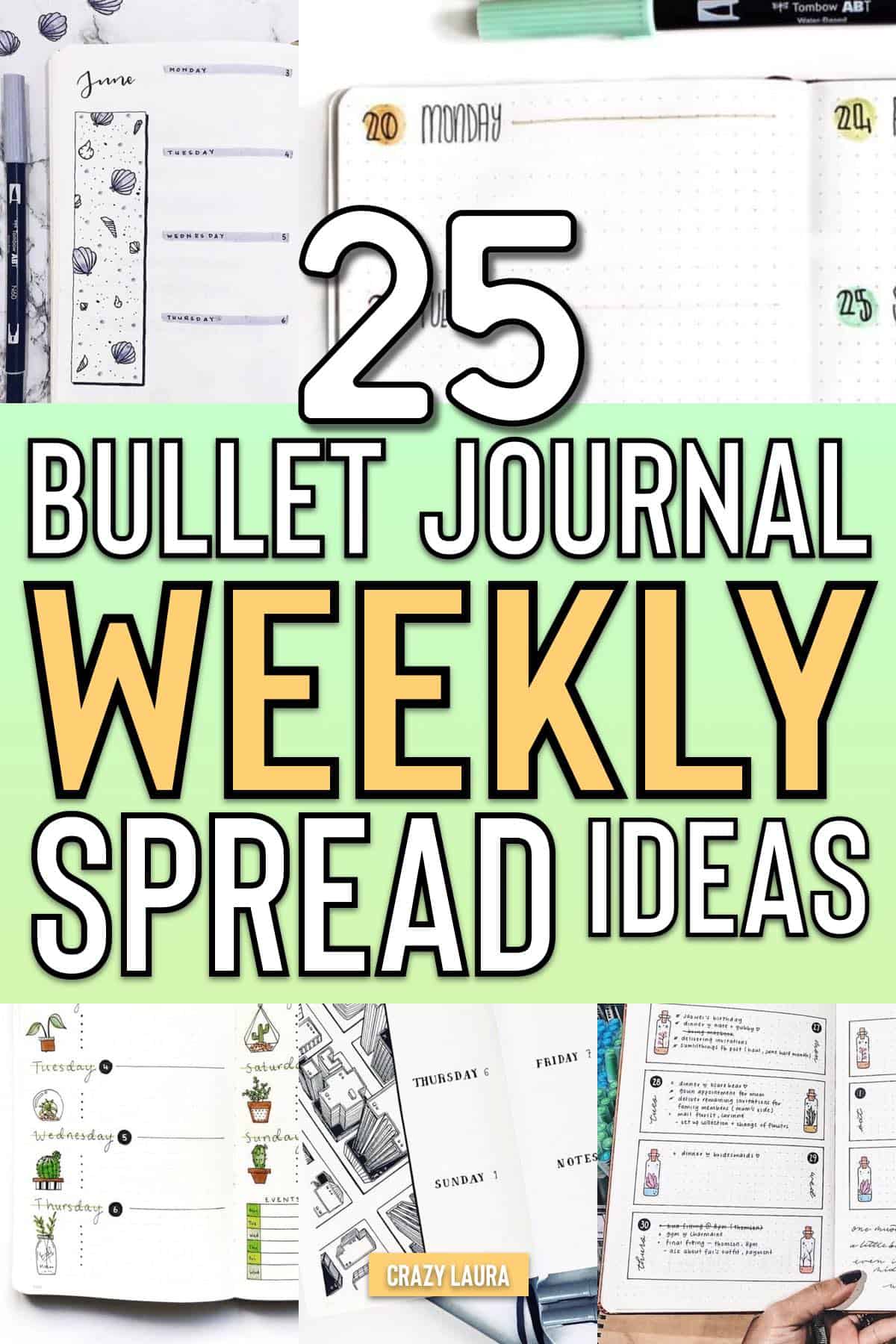 easy june bullet journal spread