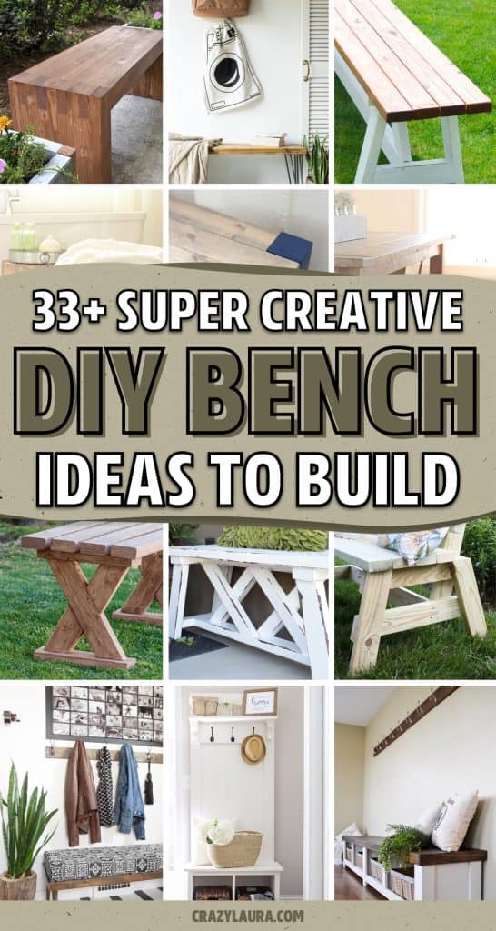 33 Best DIY Bench Ideas For Extra Seating & Storage - Crazy Laura