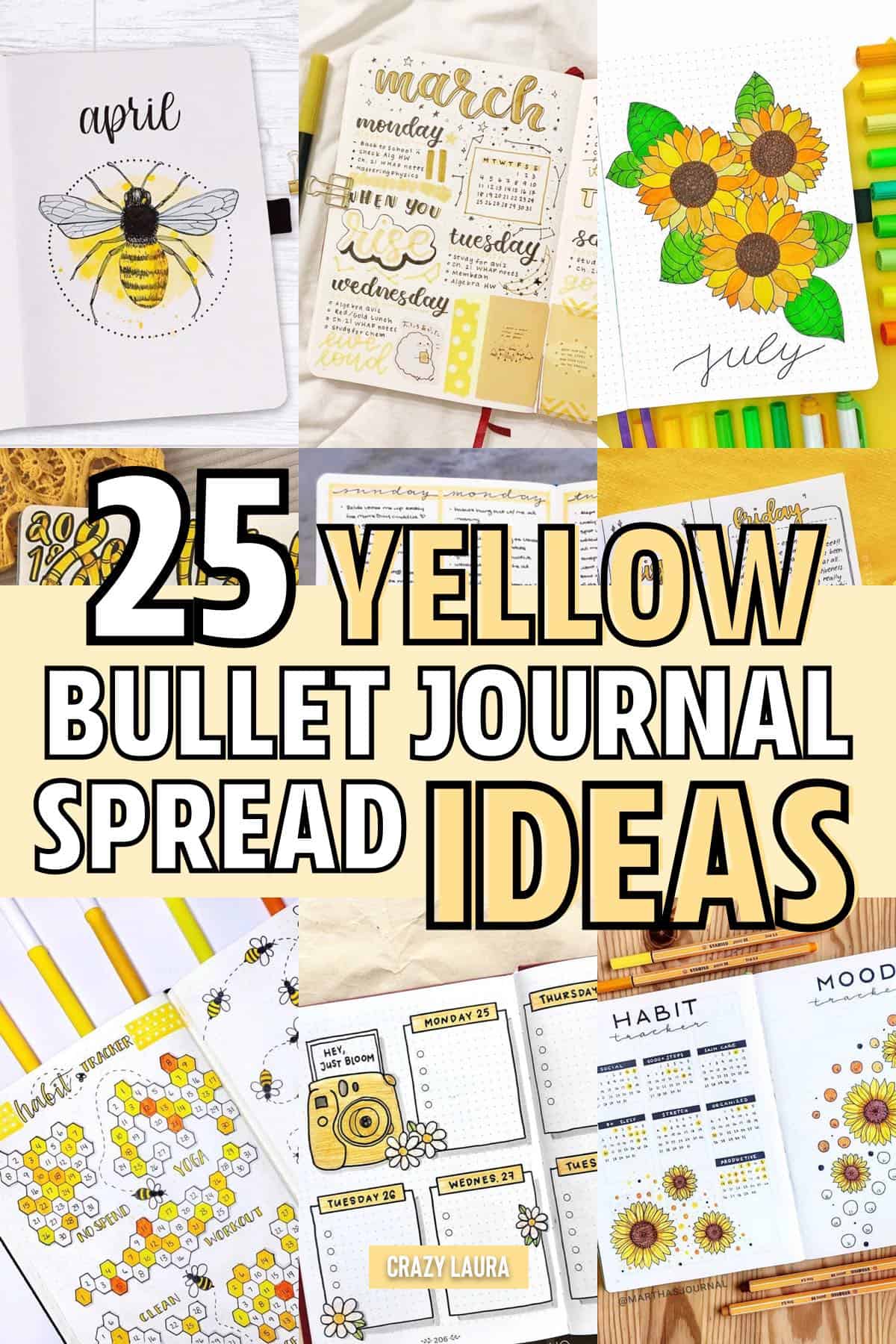 ideas for yellow bujo theme