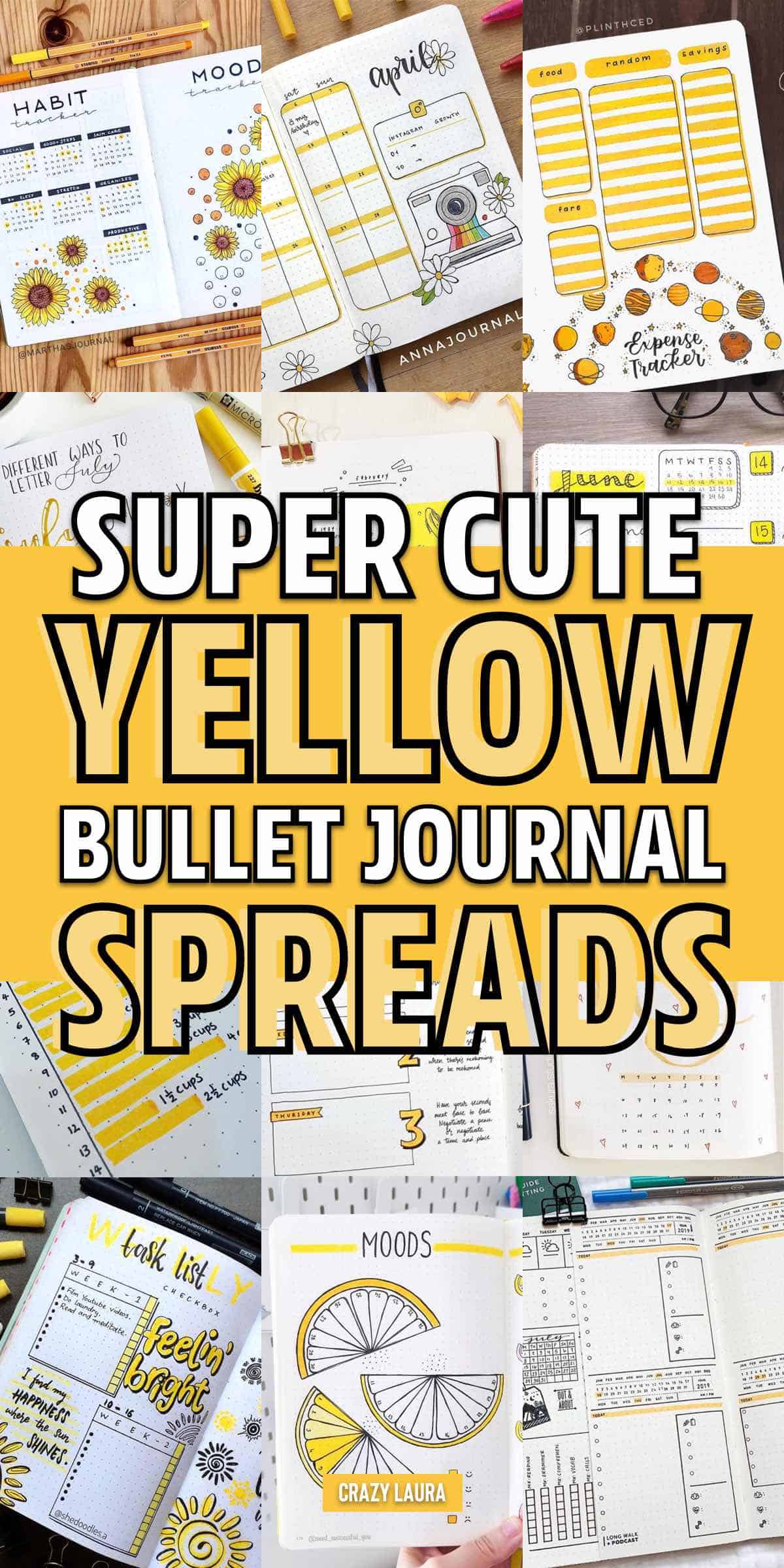 yellow bujo theme ideas