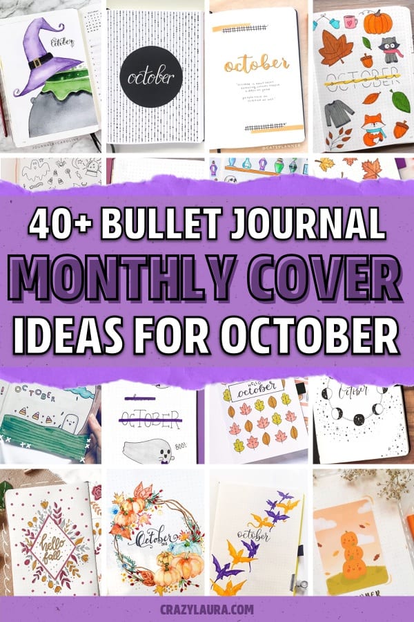 40+ Best Bullet Journal Monthly Cover Ideas For October - Crazy Laura