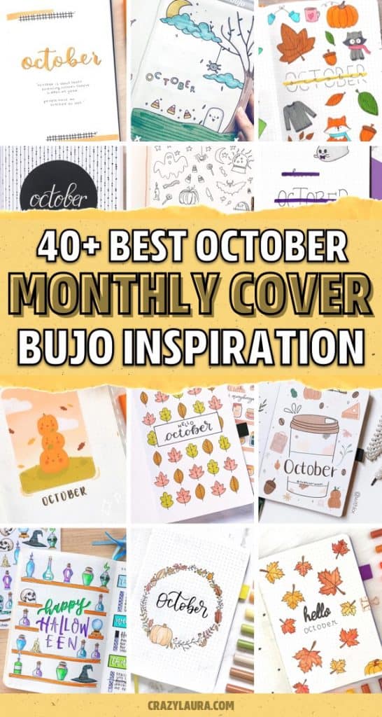 40+ Best Bullet Journal Monthly Cover Ideas For October - Crazy Laura