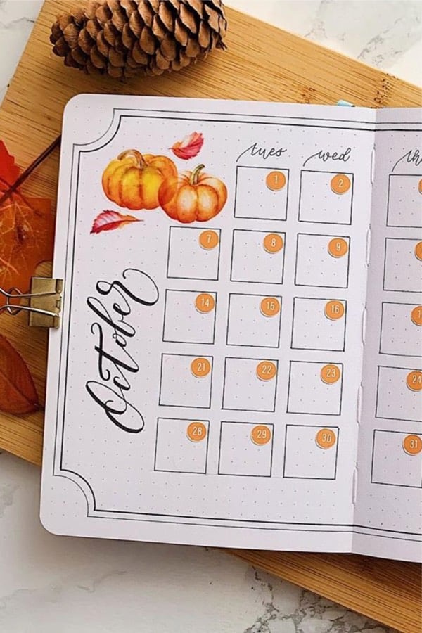 festive monthly layout idea for fall