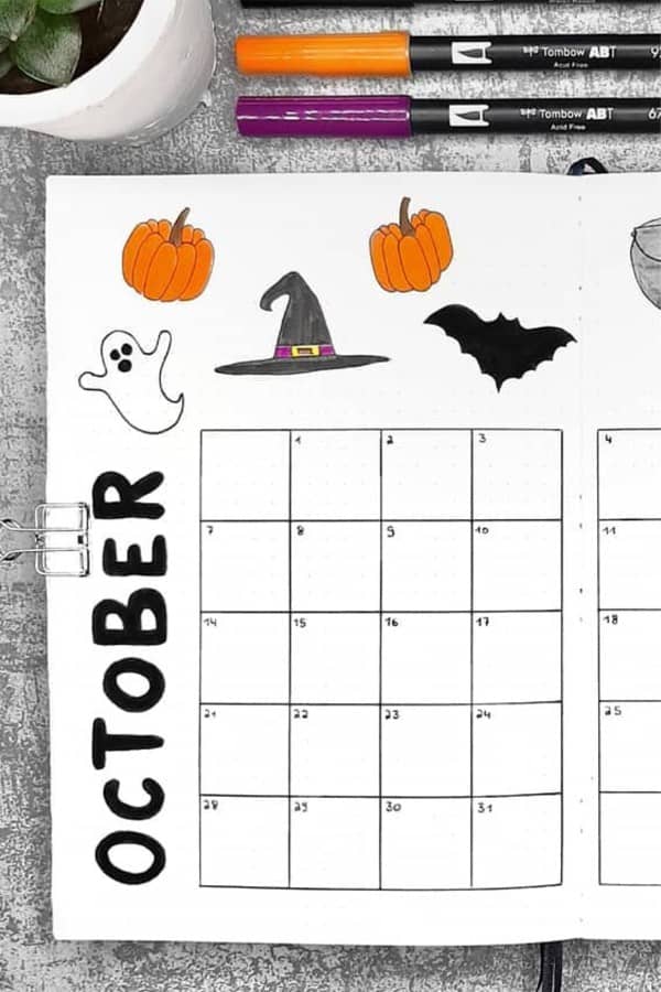 easy layout idea for october monthly