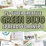best green theme pages for bujo