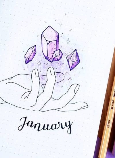 january themed cover spreads for bujo