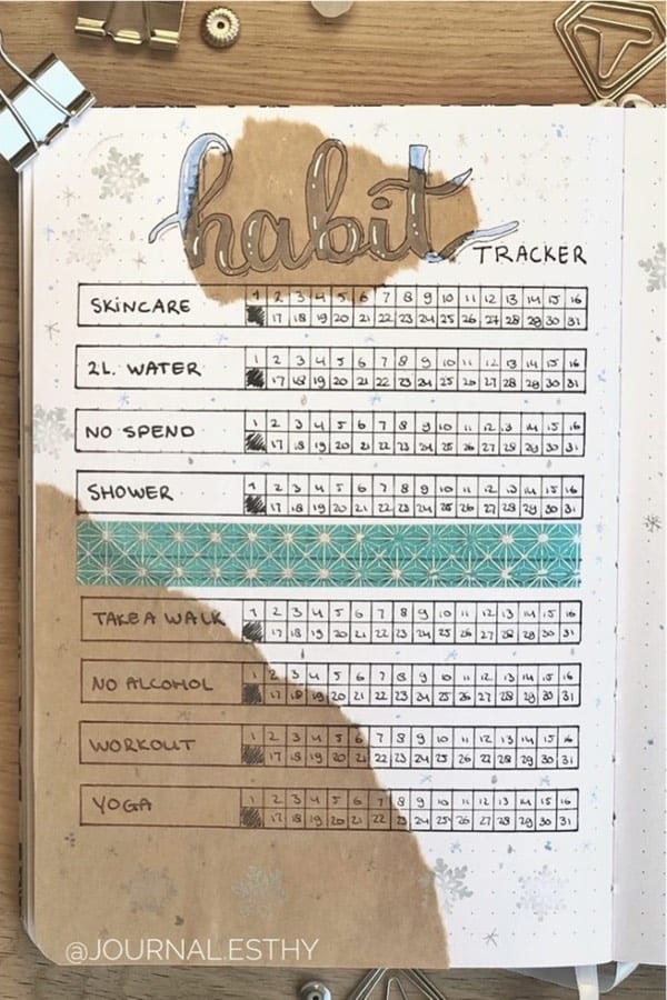 craft paper layout for bullet journal