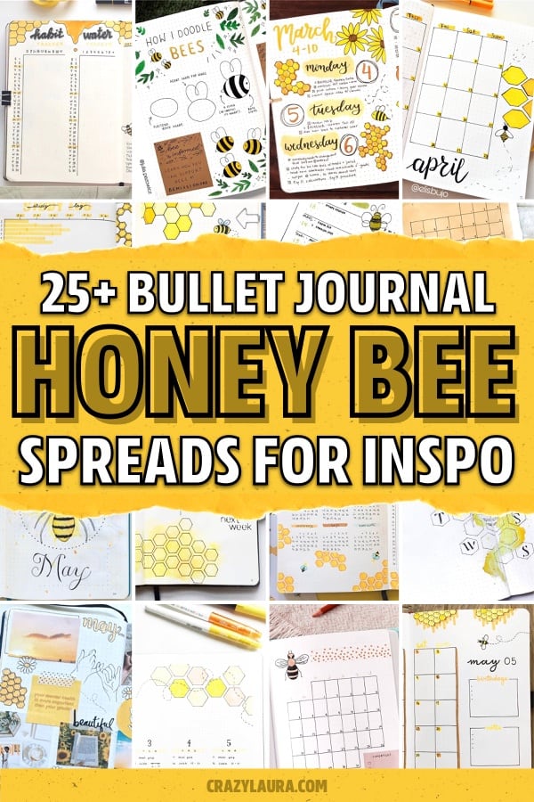 dot journal with honey bee theme