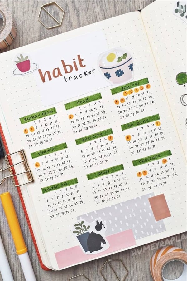 best habit tracker ideas for january