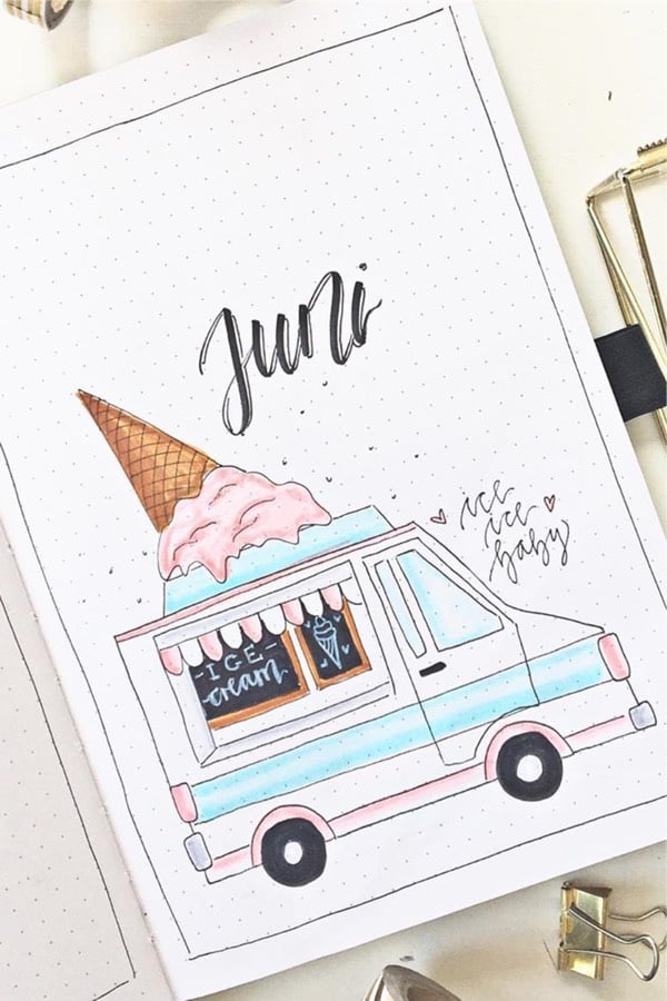 20 Best Ice Cream Bullet Journal Spreads For