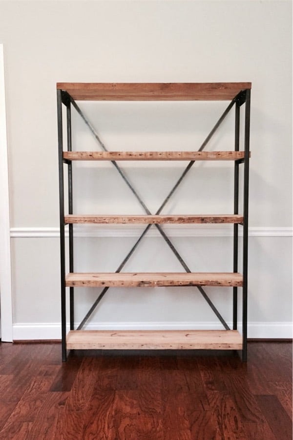 live edge wooden bookshelf