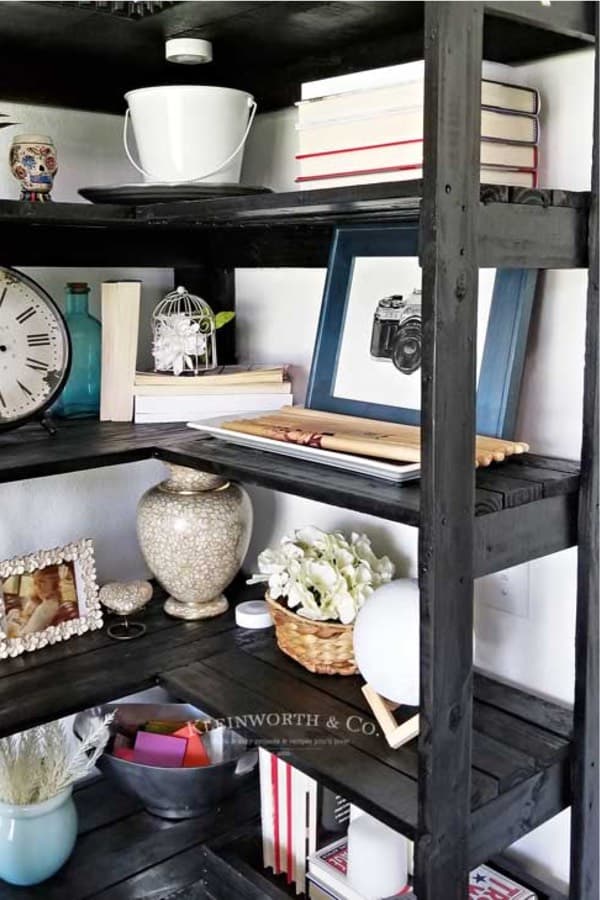 diy bookshelving for corner space