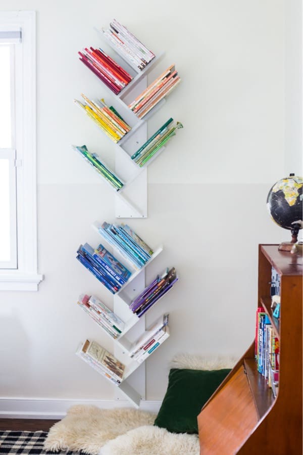 stacked bookshelf diy tutorial