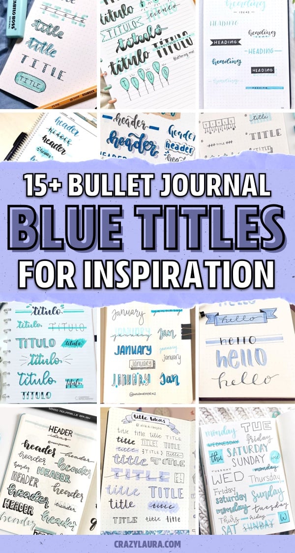 best blue bullet journal headers
