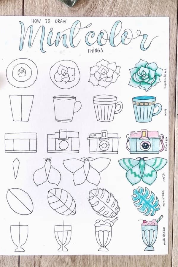 best summer doodle ideas for journal spread