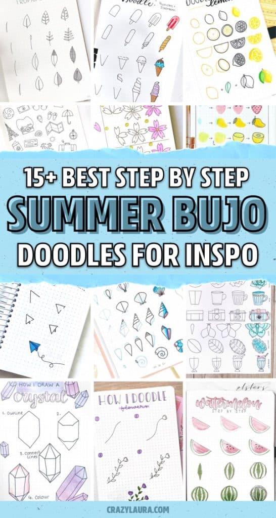 15+ Best Summer Bullet Journal Doodles For Inspiration - Crazy Laura