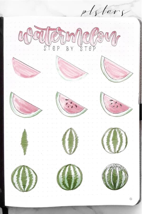 summer doodle tutorial for watermelons