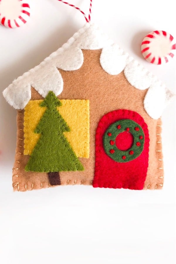 diy mini gingerbread house ornament tutorial