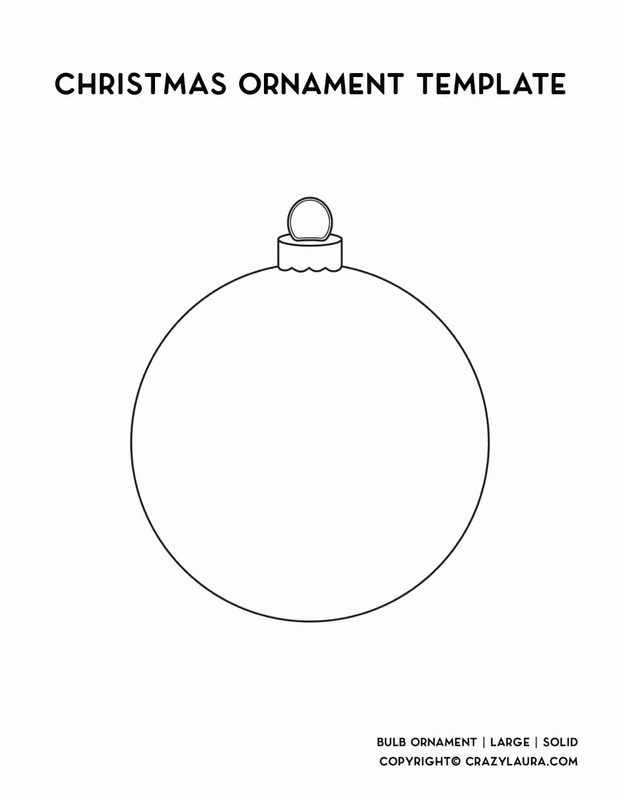 solid outline christmas bulb free template