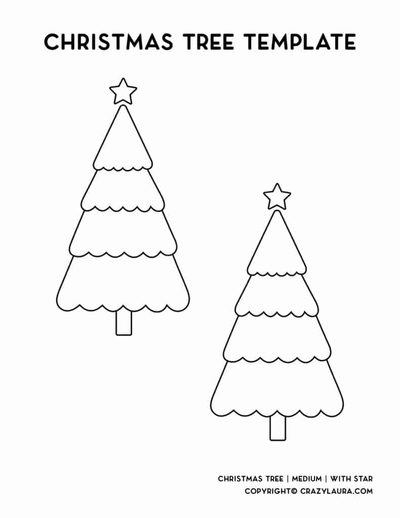 Free Christmas Tree Template & Stencil Patterns For 2022 - Crazy Laura