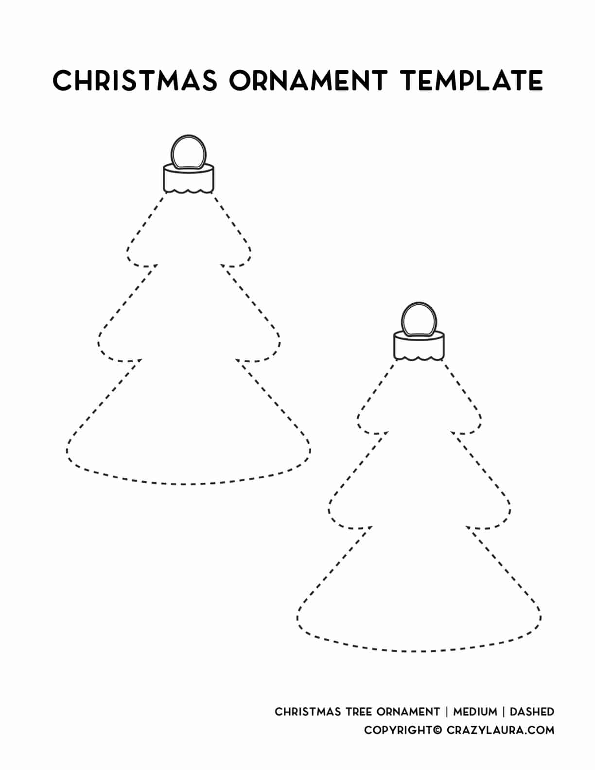 dotted line template for christmas tree ornament
