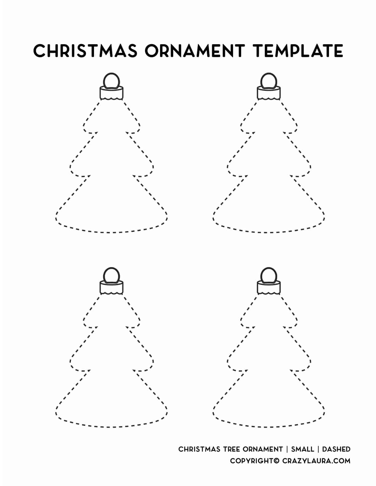 small size christmas tree ornament templates
