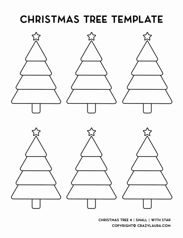 Free Christmas Tree Template & Stencil Patterns For 2022 - Crazy Laura