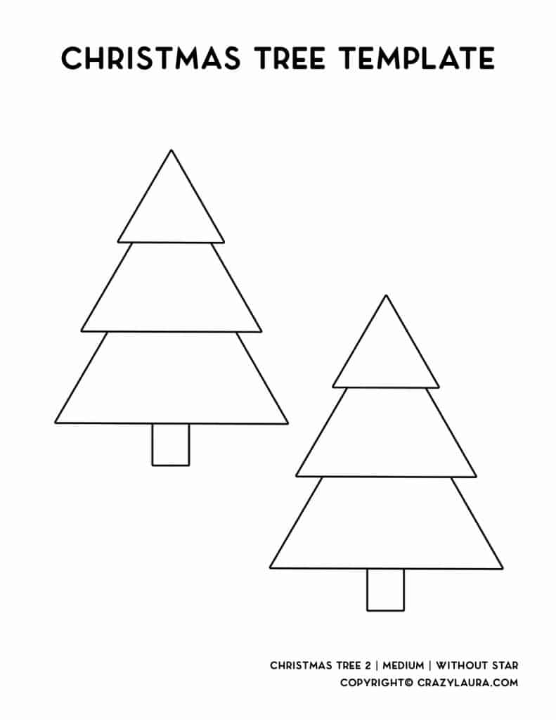 Free Christmas Tree Template & Stencil Patterns For 2022 - Crazy Laura