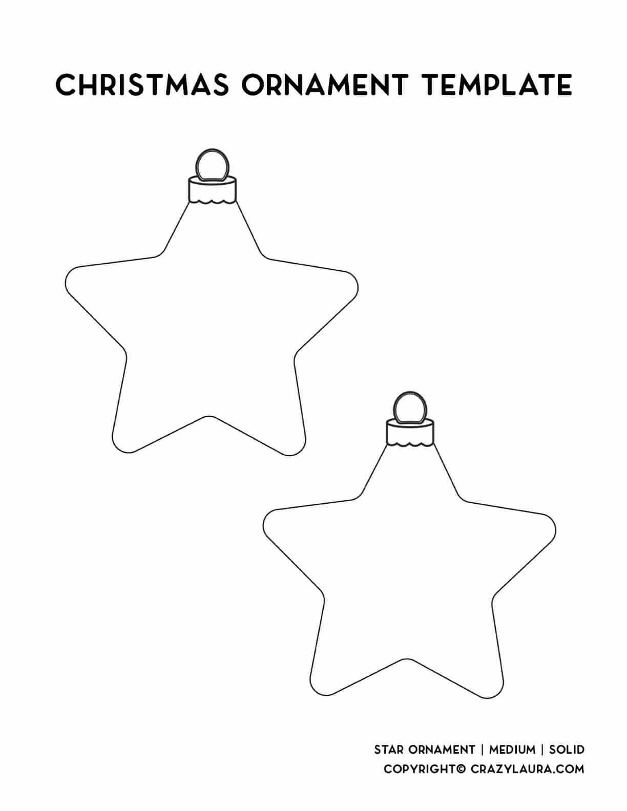 medium sized template for star xmas ornament