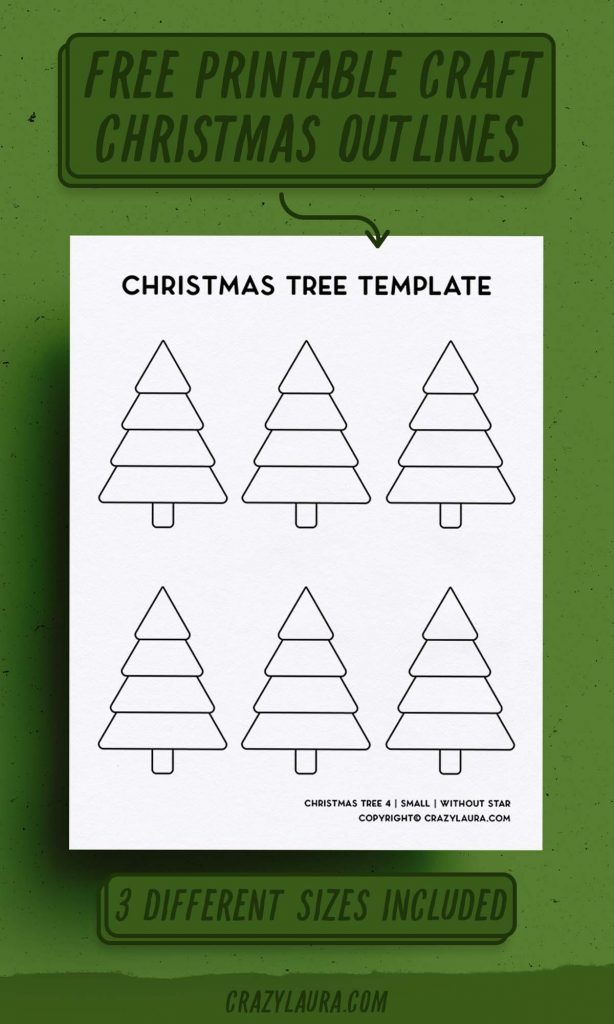 Free Christmas Tree Template & Stencil Patterns For 2022 - Crazy Laura