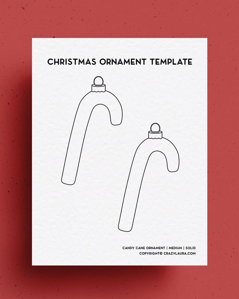 free template for candy cane holiday ornament