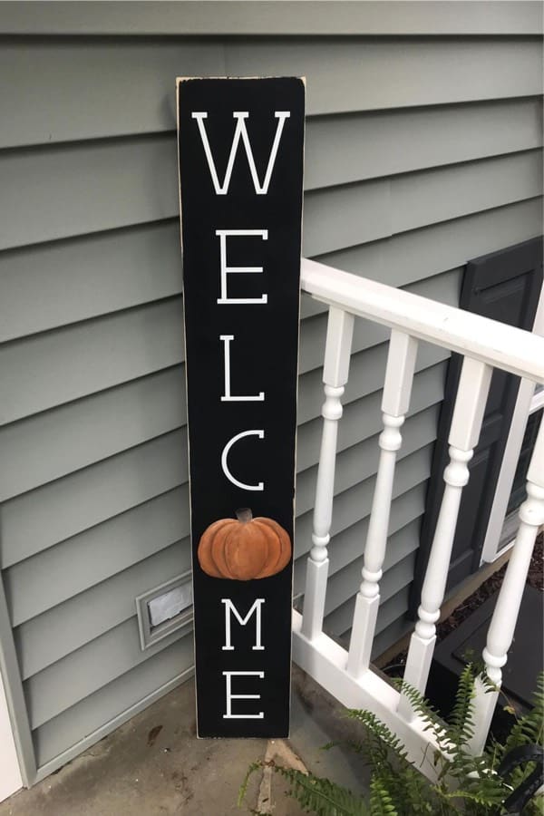 front porch welcome sign for fall