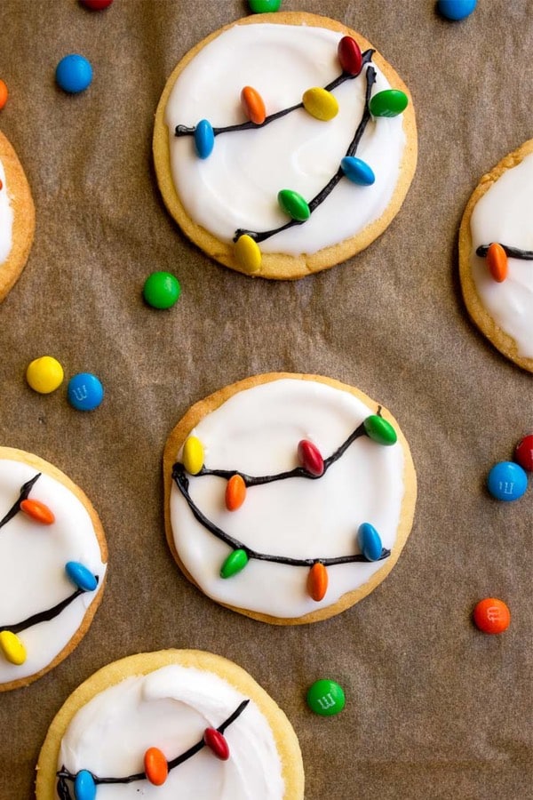 cookies with christmas light decoration