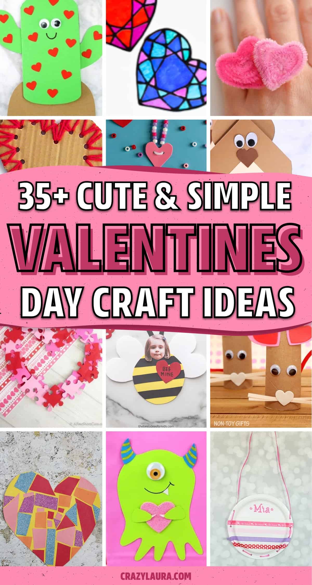 red and pink valentines day crafts