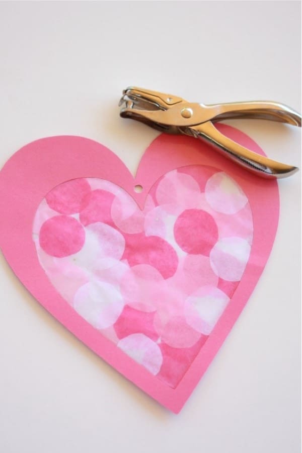 simple tissue paper heart craft example